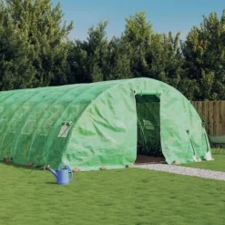 vidaXL Växthus med stålram grön 30 m² 6x5x2,3 m