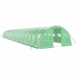 vidaXL Växthus med stålram grön 80 m² 20x4x2 m