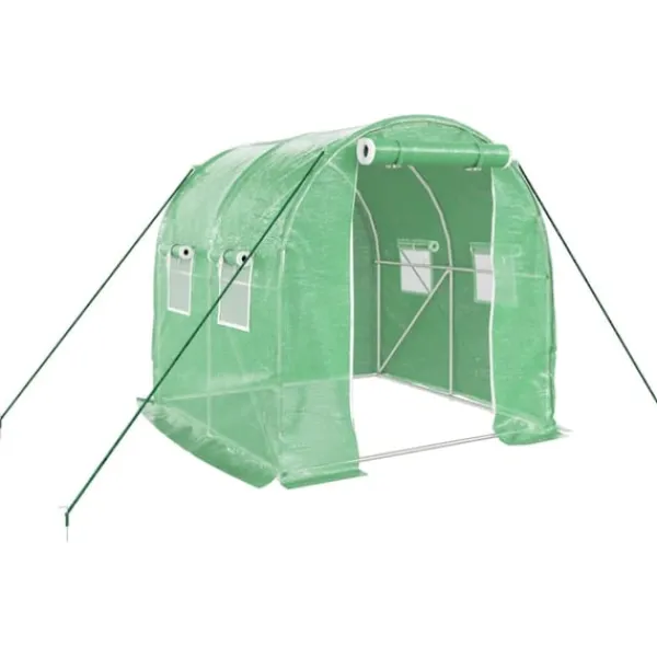 Discount Växthus med stålram grön 4 m² 2x2x2 m Växthus
