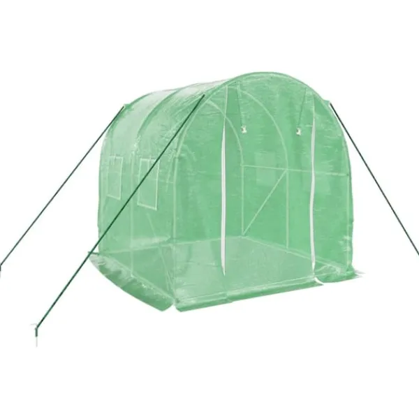 Discount Växthus med stålram grön 4 m² 2x2x2 m Växthus