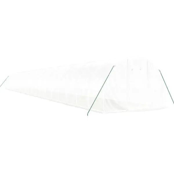 New Växthus med stålram vit 66 m² 22x3x2 m Växthus