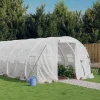 Hot Växthus med stålram vit 72 m² 24x3x2 m Växthus