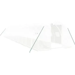 vidaXL Växthus med stålram vit 42 m² 14x3x2 m