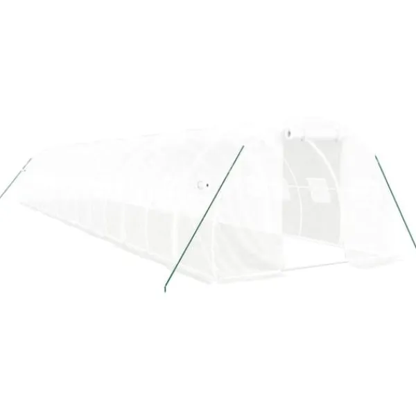 vidaXL Växthus med stålram vit 42 m² 14x3x2 m