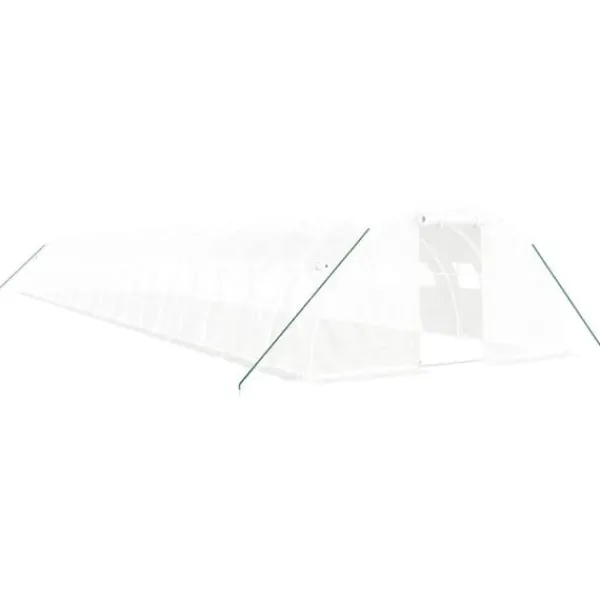 vidaXL Växthus med stålram vit 80 m² 20x4x2 m