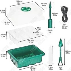 Växthus plantsats - TECH DISCOUNT - 5 delar - Flexibel silikon - 12 fack - 18x14x11 cm