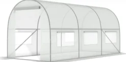 Viking Choice Växthus 3x2x2 meter - vitt - med 6 myggnätsfönster - 6m2