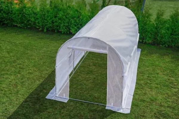 Best Växthus 4,5x2x2 meter vit - med 6 myggnätsfönster - 9m2 Växthus