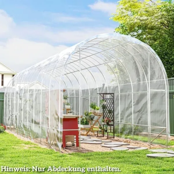Hot Växthusfolie 8x10 m, vattentät med UV-skydd, extra tjock, transparent Växthus