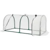 Växthustunnel - Mini växthus - 120x60x50 cm - PE-överdrag med dragkedja - Järnram - 2 kg - Beige