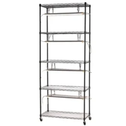 Växthylla med odlingslampor - Inomhus odlingshylla - 180 cm - Med hjul - Fullspektrum 192 W 5000 K - Kraftig metall - För förodling