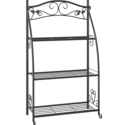 Best Växthylla svart 56x30x96 cm stål Växtställ