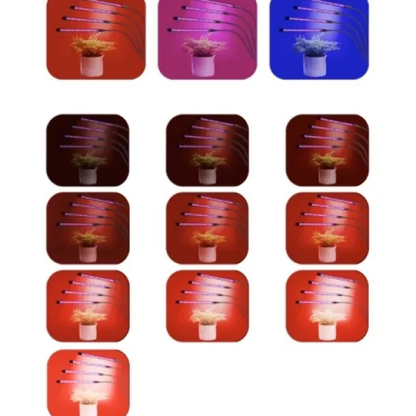 Växtlampa med Stativ / Växtbelysning - 4 LED-paneler