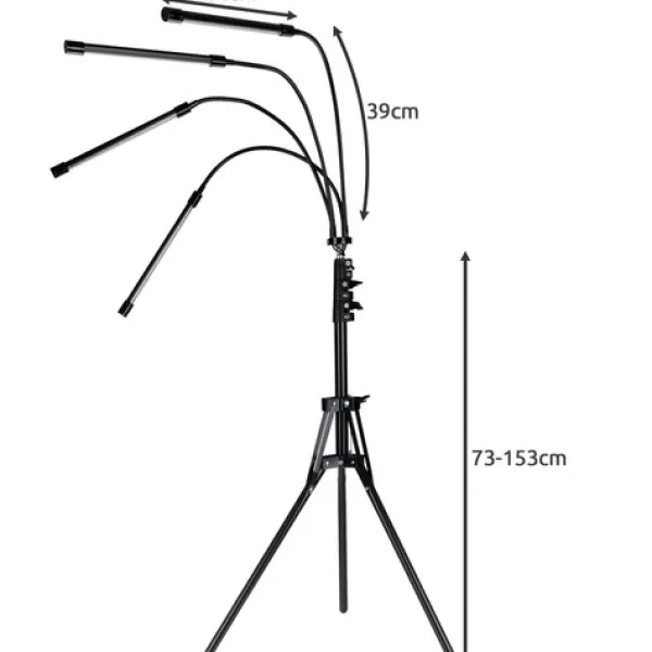 Växtlampa med Stativ / Växtbelysning - 4 LED-paneler