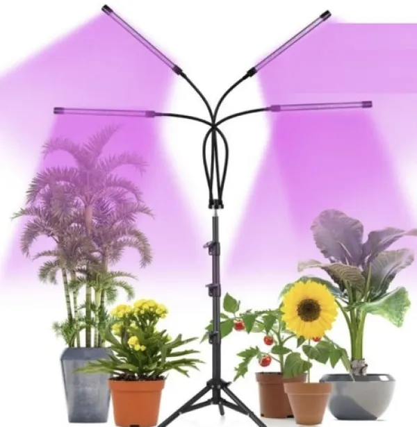 Växtlampa med Stativ / Växtbelysning - 4 LED-paneler