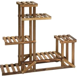 Online Växtställ - Blomhylla i trä - 6 hyllplan - 95 x 28 x 96,5 cm Växtställ