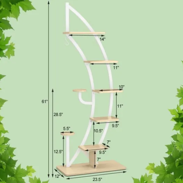 Discount Växtställ, 60×30×155 cm, Vit Växtställ