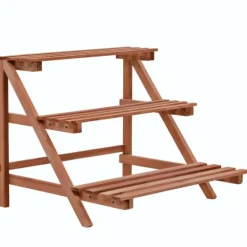 Hot Växtställ - Living Växtställ 3 nivåer cedarträ 48x45x40 cm Växtställ