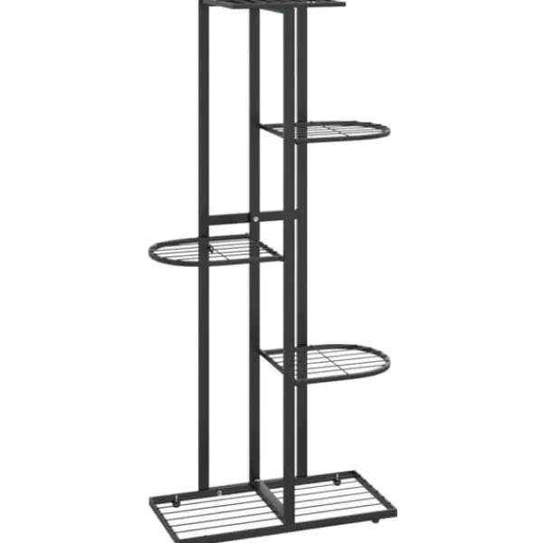 Outlet Växtställ - Living Växtställ med 5 hyllor 43x22x98 cm svart metall Växtställ