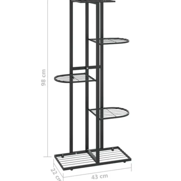 Outlet Växtställ - Living Växtställ med 5 hyllor 43x22x98 cm svart metall Växtställ