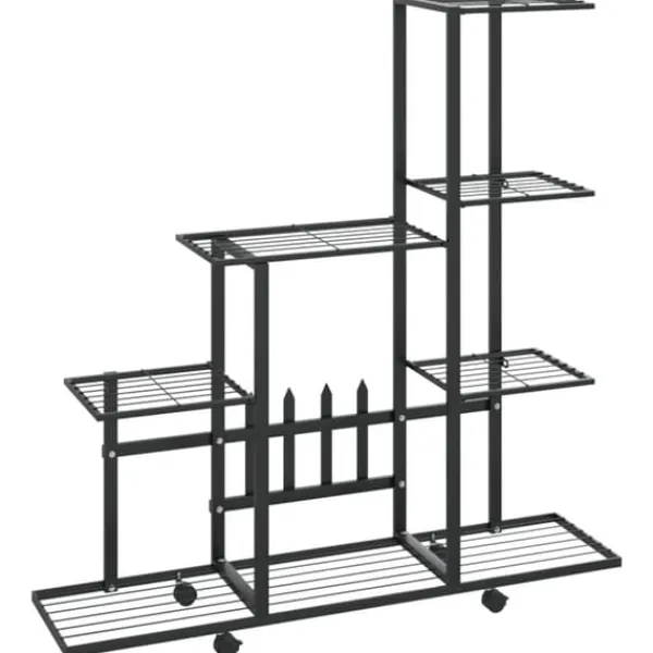 Växtställ - Living Växtställ på hjul 94,5x25x92,5 cm svart metall