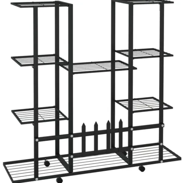 Växtställ - Living Växtställ på hjul 94,5x24,5x91,5 cm svart järn