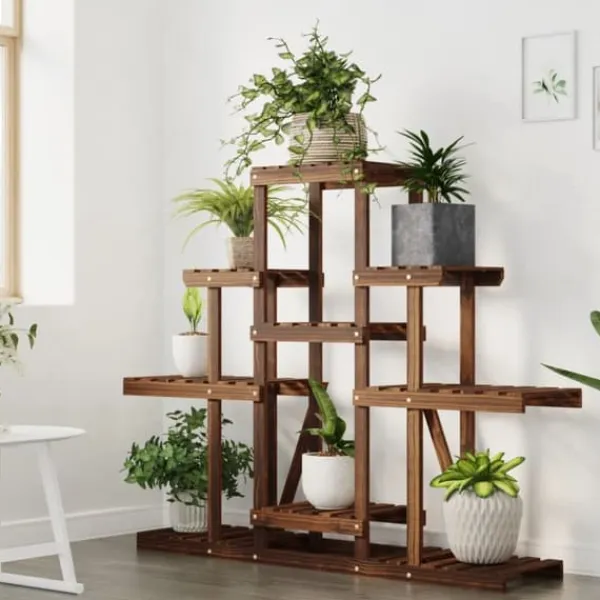 Outlet Växtställ - Living Växtställ 110x25x96 cm massivt granträ Växtställ