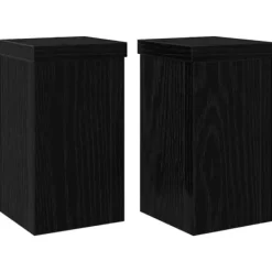 vidaXL Växtställ 2 pcs Svart ek 10 x 10 x 18 cm Konstruerat trä