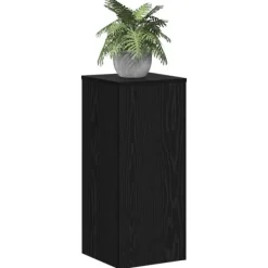 New Växtställ 2 pcs Svart Ek 30 x 30 x 70 cm Konstruerat trä Växtställ