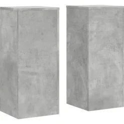 Växtställ 2 st betonggrå 30x30x70 cm konstruerat trä Växtställ