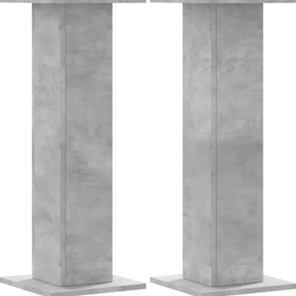Sale Växtställ 2 st betonggrå 30x30x80 cm konstruerat trä Växtställ