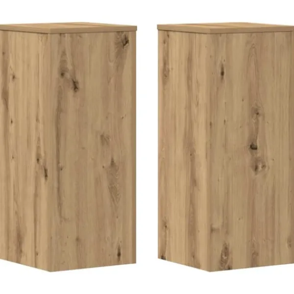 Outlet Växtställ 2 st ek 30x30x70 cm konstruerat trä Växtställ