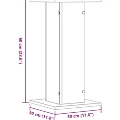 Växtställ 2 st rökfärgad ek - Stabilt konstruerat trä | Storlek: 30x30x60 cm