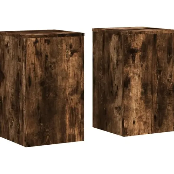 Hot Växtställ 2 st rökfärgad ek 30x30x50 cm konstruerat trä Växtställ