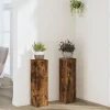 vidaXL Växtställ 2 st rökfärgad ek 17x17x60 cm konstruerat trä