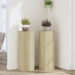 Online Växtställ 2 st sonoma ek 25x25x80 cm konstruerat trä Växtställ