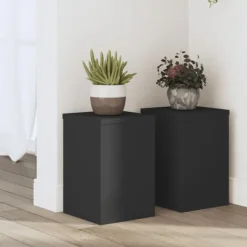 vidaXL Växtställ 2 st svart 20x20x30 cm konstruerat trä