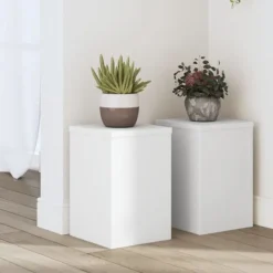 vidaXL Växtställ 2 st vit 20x20x30 cm konstruerat trä