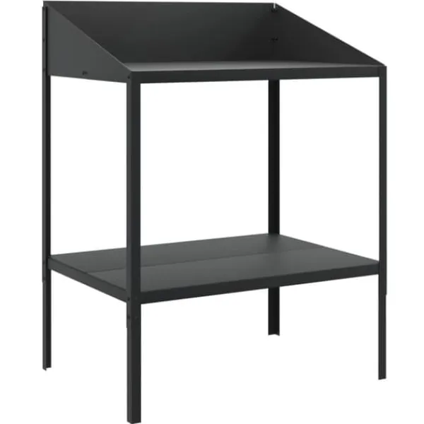 Outlet Växtställ antracit 75,5x54,5x100 cm galvaniserat stål Växtställ