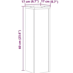 Växtställ för inomhusbruk - 2 stycken i konstruerat trä | Färg: Vit | Storlek: 17x17x60 cm Växtställ