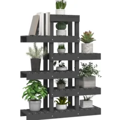 Outlet Växtställ Grå 85x25x109,5 cm massiv furu Växtställ