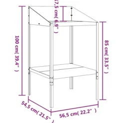 Växtställ i galvaniserat stål - För inomhus och utomhus | Färg: Antracit | Storlek: 56,5x54,5x100 cm