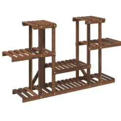 Clearance Växtställ i granträ - Hållbart och elegant för växter | Storlek: 110x25x73 cm | Färg: Naturlig träfinish Växtställ