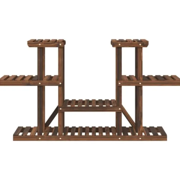 Clearance Växtställ i granträ - Hållbart och elegant för växter | Storlek: 110x25x73 cm | Färg: Naturlig träfinish Växtställ