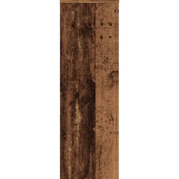 Växtställ i konstruerat trä - Stabil och tidlös design | Storlek: 33x33x100 cm | Färg: Åldrat trä