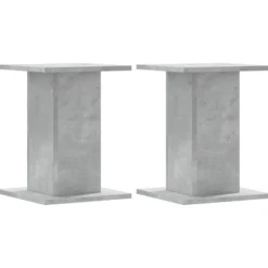 Discount Växtställ i konstruerat trä 2-pack - Stabilt och hållbart | Färg: Betonggrå | Storlek: 30x30x40 cm Växtställ