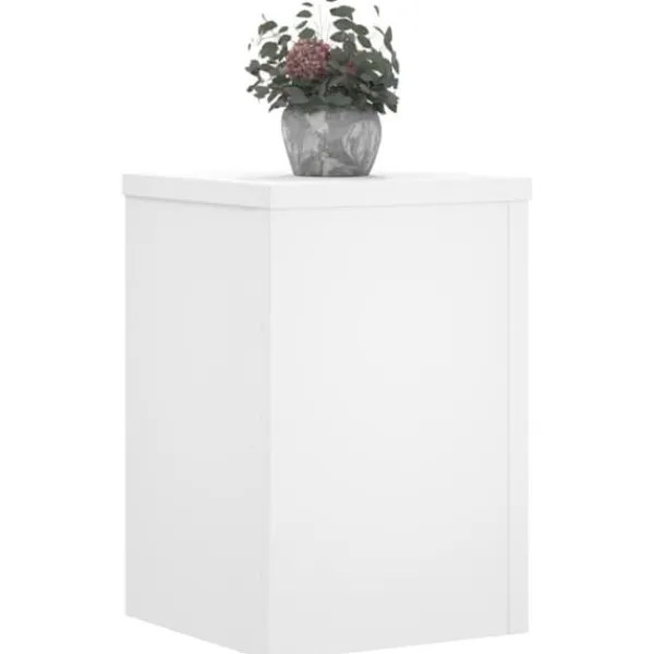 Best Växtställ i konstruerat trä - 2 st blomsterställ | Färg: Vit | Storlek: 20x20x30 cm Växtställ