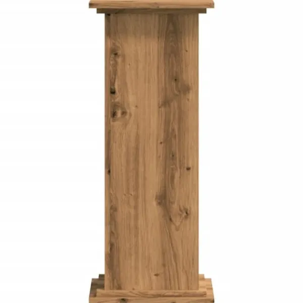 Växtställ i konstruerat trä - Stabilt och hållbart | Storlek: 33x33x80 cm | Färg: Ek