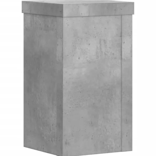 New Växtställ i konstruerat trä - 2 stycken | Färg: Betonggrå | Storlek: 10x10x18 cm Växtställ