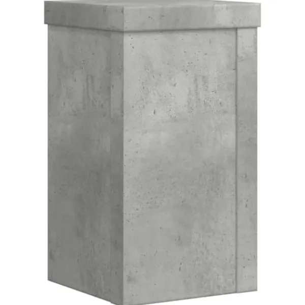 New Växtställ i konstruerat trä - 2 stycken | Färg: Betonggrå | Storlek: 10x10x18 cm Växtställ